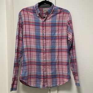 J. Crew Pink Plaid Button Down Shirt Small